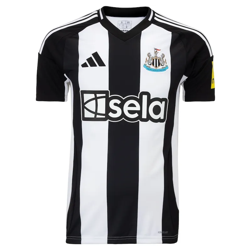 Camisa Newcastle United 24/25 Home Adidas Torcedor - Preto e Branco