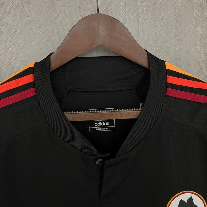 Camisa AS Roma Third 23/24 - Torcedor Adidas Masculino - Preto e Laranja - Paixão no Manto