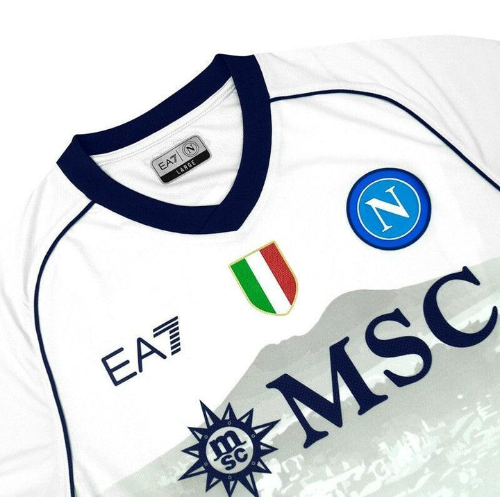 Camisa Napoli Away 23/24 - Torcedor EA7 Masculino - Branco - Paixão no Manto