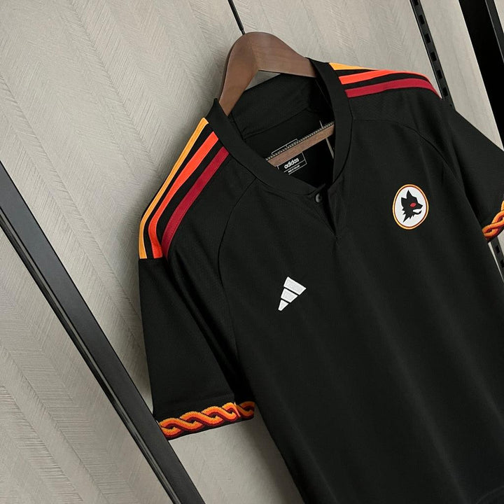 Camisa AS Roma Third 23/24 - Torcedor Adidas Masculino - Preto e Laranja - Paixão no Manto