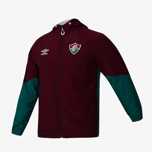 Jaqueta Corta Vento Fluminense 2023 - Verde Vermelho - Umbro - Paixão no Manto