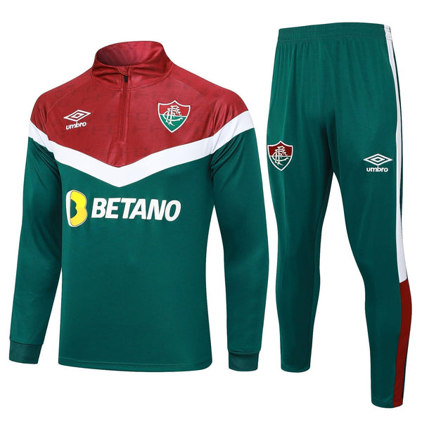 Conjunto Treino Fluminense 23/24 Masculino - Verde Vermelho - Paixão no Manto