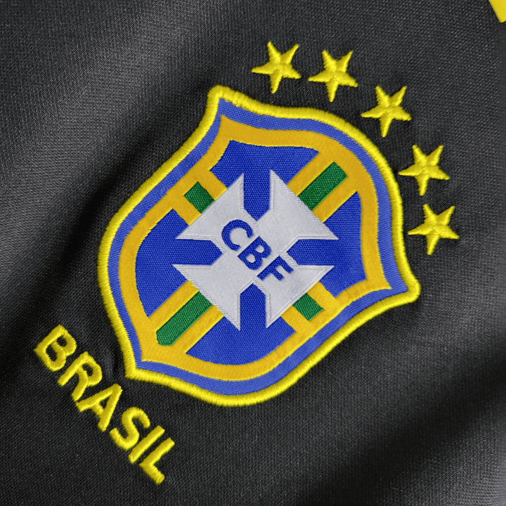 Camisa Seleção Brasileira Polo 23/24 Torcedor Nike Masculina - Preta - Todos os patrocínios - Paixão no Manto