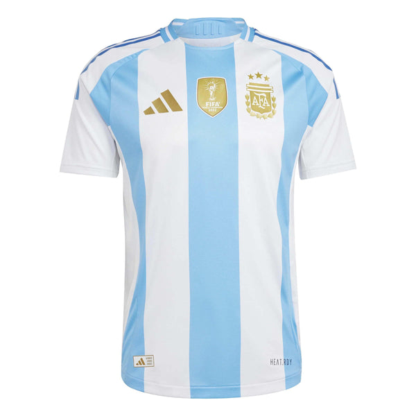 Camisa Seleção Argentina Home 2024/25 + Patch Campeão - Branca e Azul - Paixão no Manto