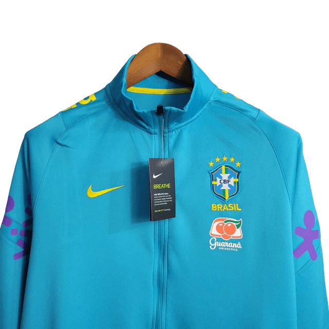 Jaqueta Corta-Vento Brasil 23/24 Masculino Nike - Azul - Todos patrociníos - Paixão no Manto