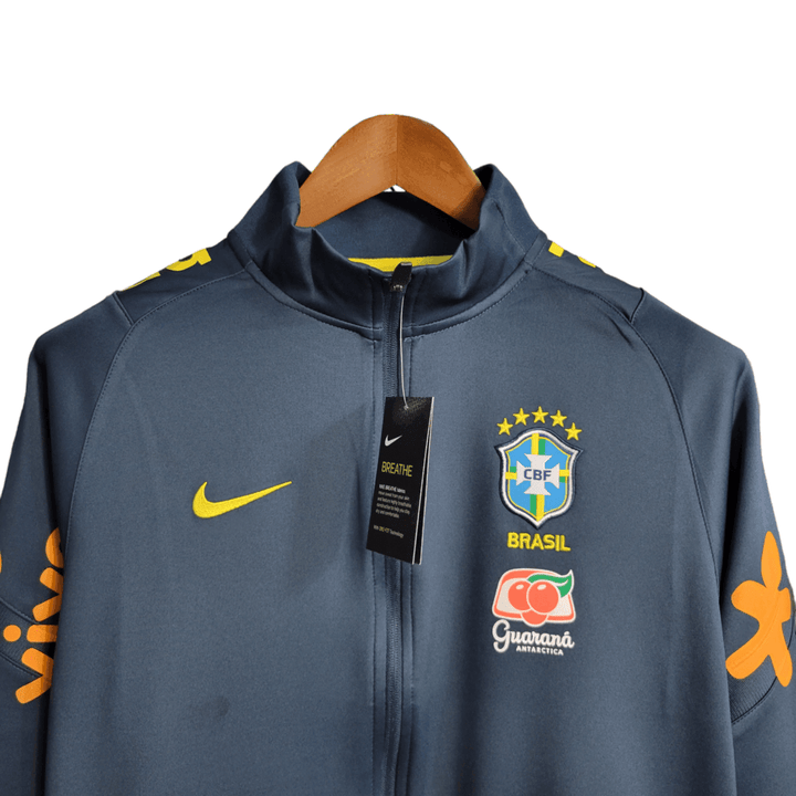 Jaqueta Corta-Vento Brasil 22/23 Masculino Nike - Azul Royal - Todos patrociníos - Paixão no Manto