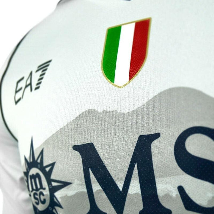 Camisa Napoli Away 23/24 - Torcedor EA7 Masculino - Branco - Paixão no Manto