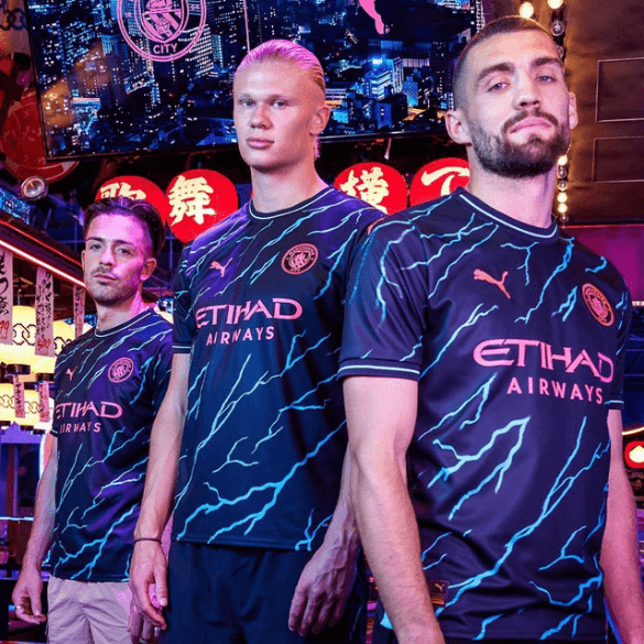 Camisa Manchester City Third 23/24 - Torcedor Puma Masculino - Raios - Paixão no Manto