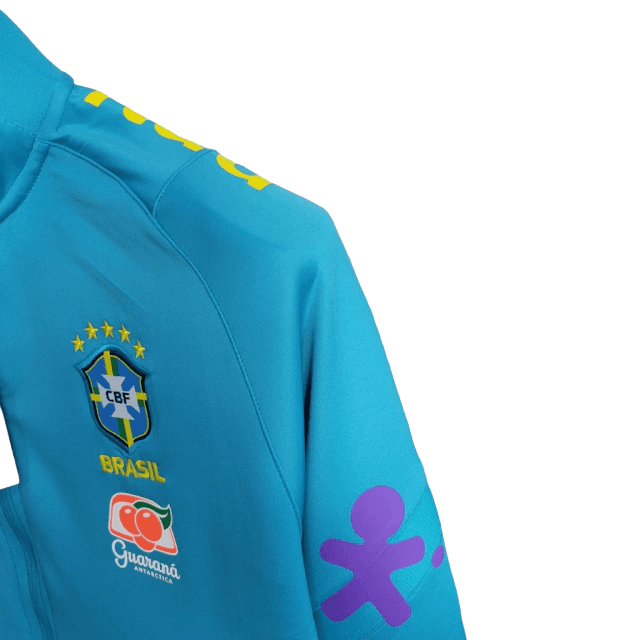 Jaqueta Corta-Vento Brasil 23/24 Masculino Nike - Azul - Todos patrociníos - Paixão no Manto