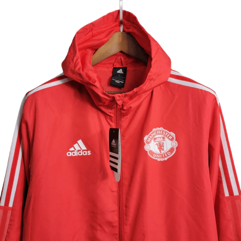 Jaqueta Corta-Vento Manchester United 23/24 Masculino Adidas - Vermelho - Paixão no Manto