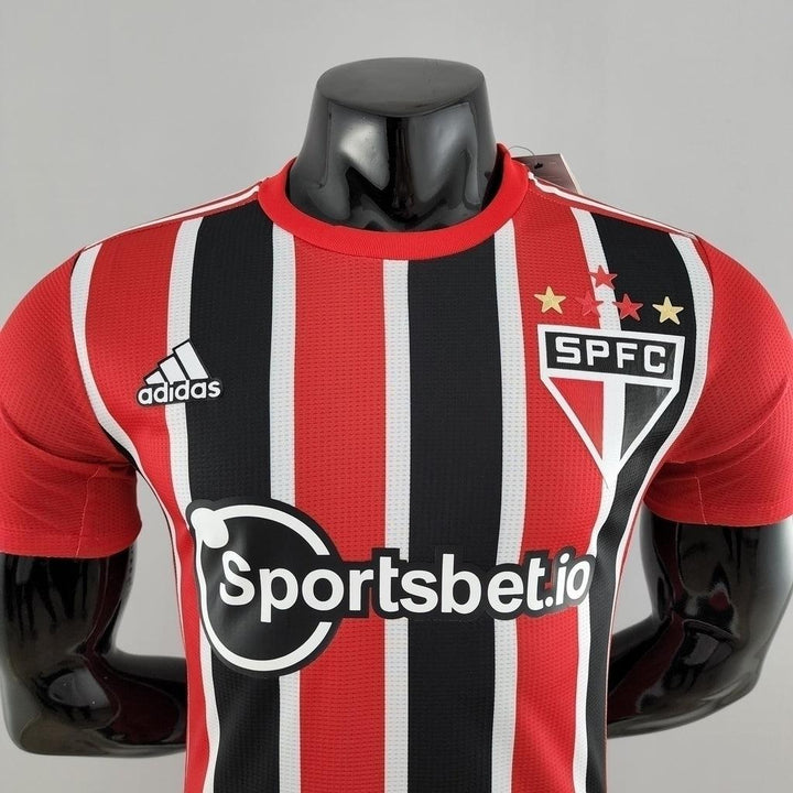 Camisa São Paulo II 22/23 Jogador Adidas Masculina - Vermelho, Preto e Branco - Paixão no Manto