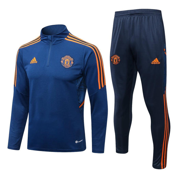 Conjunto Manchester United 23/24 Masculino Adidas - Azul - Paixão no Manto