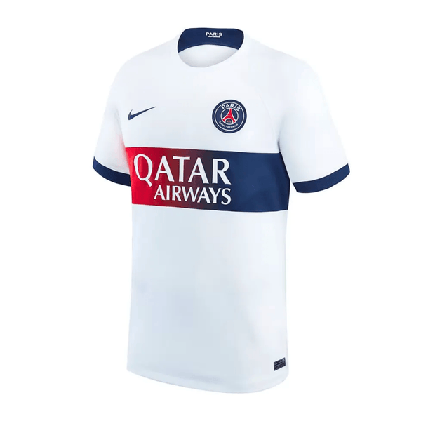 Camisa PSG - Paris Saint Germain Away 23/24 - Torcedor Nike Masculino - Branco - Paixão no Manto