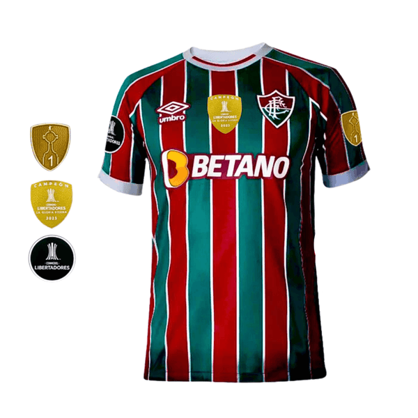 Camisa Fluminense Home - 2023/24 - Patchs Campeões Libertadores 2023 - Paixão no Manto