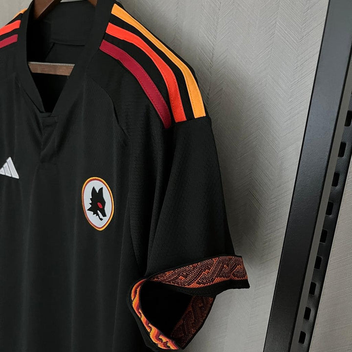 Camisa AS Roma Third 23/24 - Torcedor Adidas Masculino - Preto e Laranja - Paixão no Manto