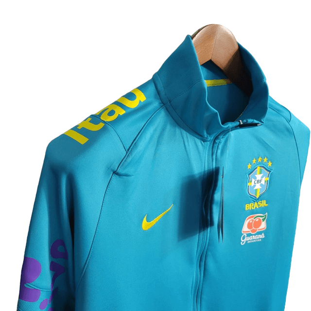 Jaqueta Corta-Vento Brasil 23/24 Masculino Nike - Azul - Todos patrociníos - Paixão no Manto