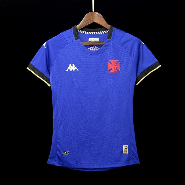 Camisa feminina Vasco Goleiro I 2023/24 - Kappa Azul e Dourado - Paixão no Manto