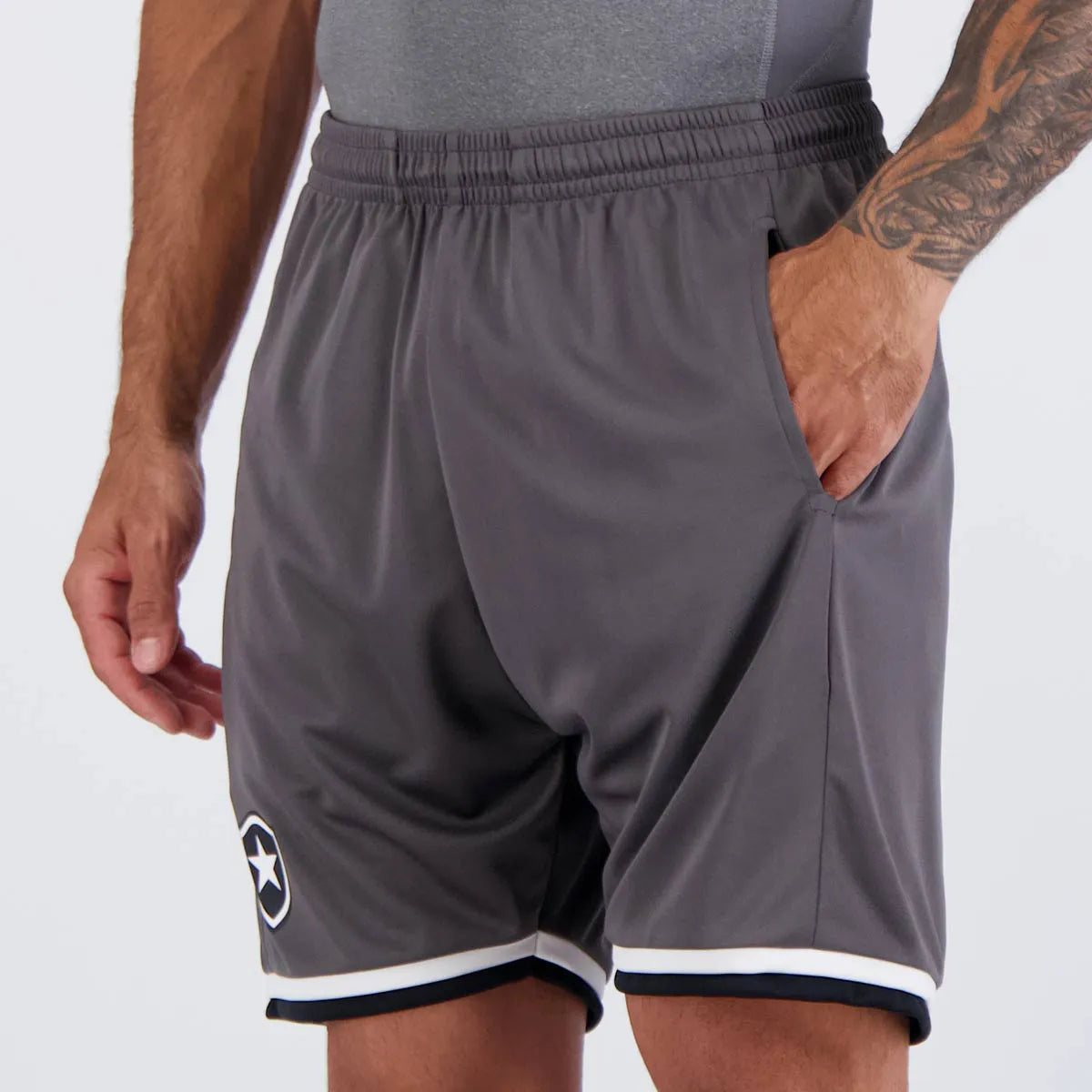 Bermuda Botafogo Infinito Cinza Escuro