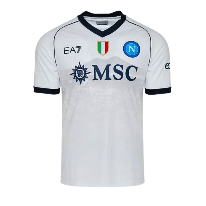 Camisa Napoli Away 23/24 - Torcedor EA7 Masculino - Branco - Paixão no Manto