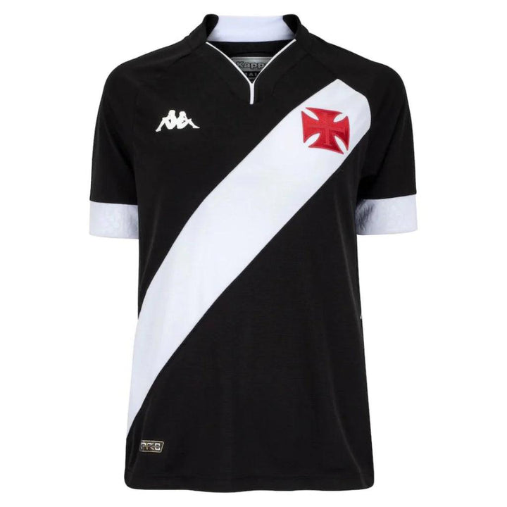 Camisa Kappa Vasco I 2022/2023 Feminina - Preta Faixa Branca - Paixão no Manto