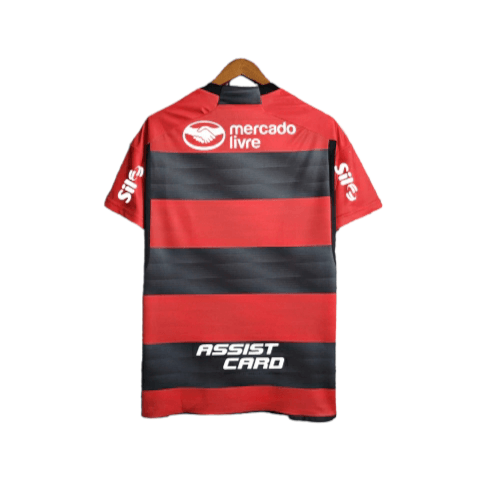 Camisa Flamengo I Patrocínios 23/24 Torcedor Masculina - Vermelho e Preto - Paixão no Manto