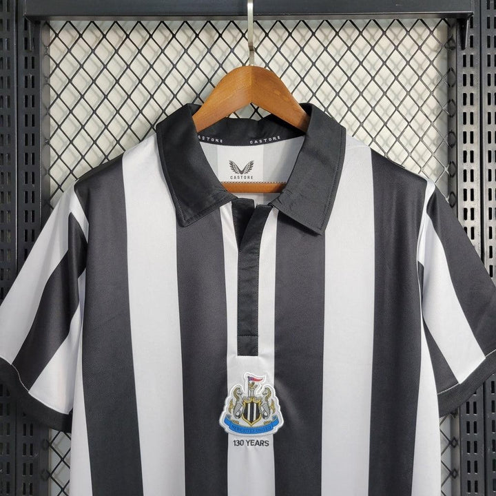 Camisa Newcastle 130 Anos 23/24 Torcedor Masculina - Branco e Preto - Paixão no Manto