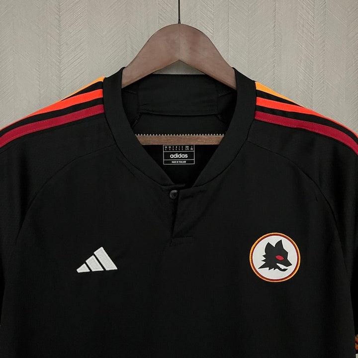 Camisa AS Roma Third 23/24 - Torcedor Adidas Masculino - Preto e Laranja - Paixão no Manto