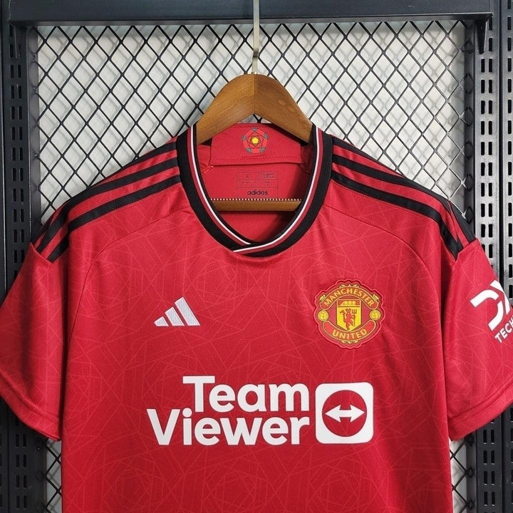 Camisa Manchester United Home 23/24 - Torcedor Adidas Masculina - Vermelho - Paixão no Manto