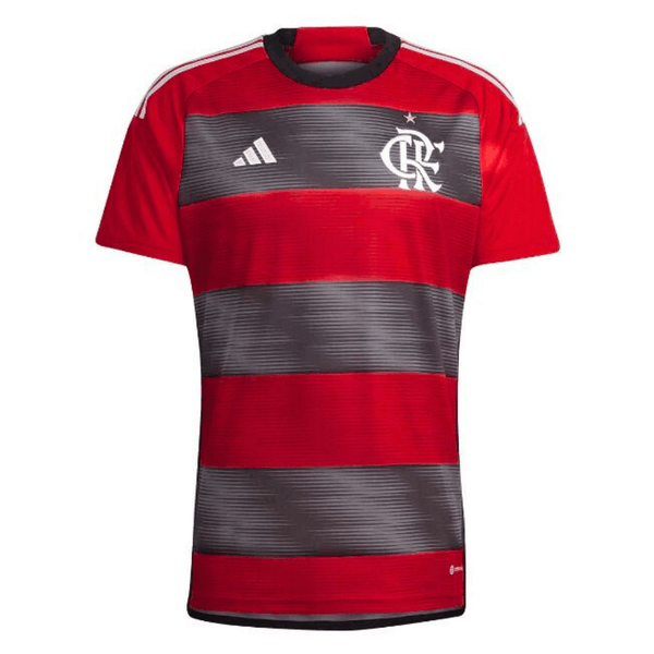 Camisa Flamengo I 23/24 Torcedor Adidas Masculina - Vermelho e Preto - Paixão no Manto