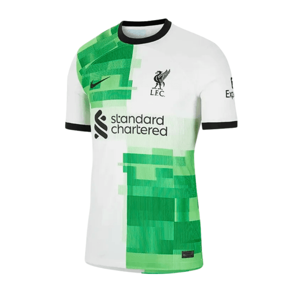 Camisa Liverpool Away 23/24 - Torcedor Nike Masculino - Verde e Branco - Paixão no Manto